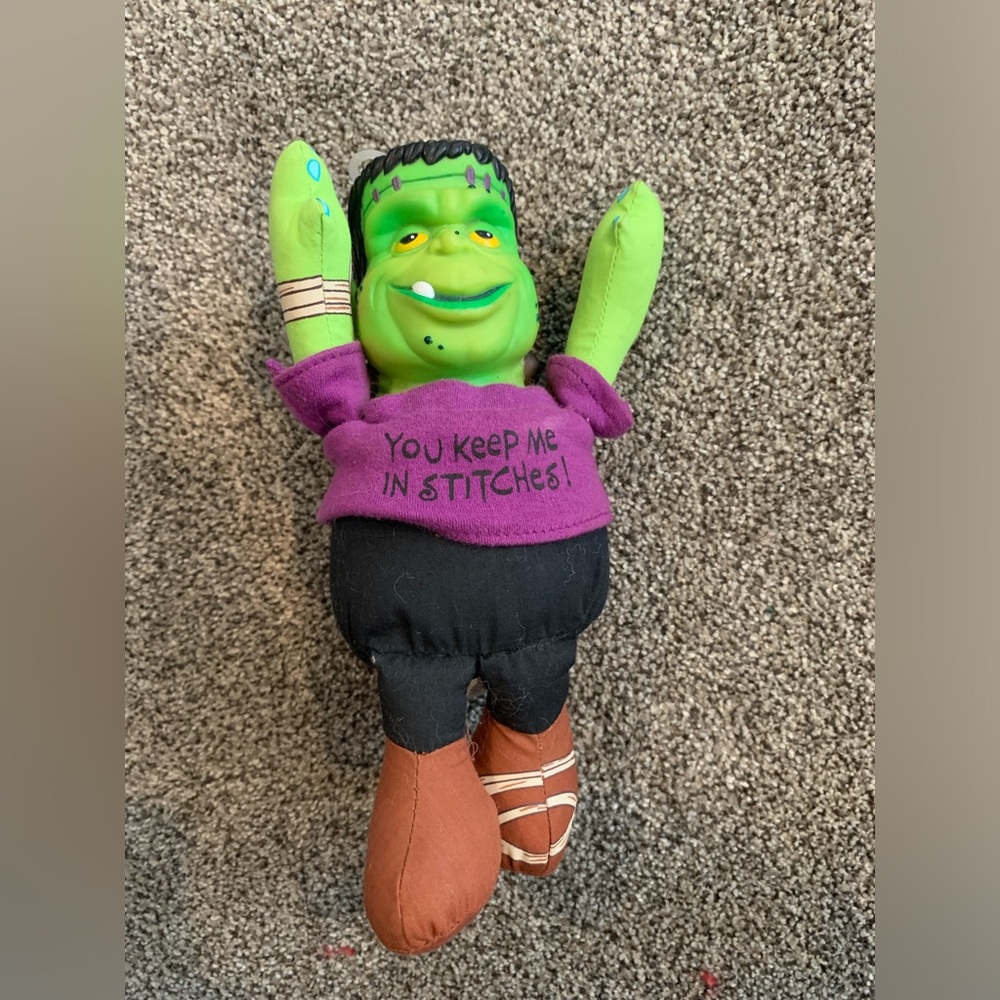 Vintage 7" Plush Frankenstein Frankie Jr. Halloween Carlton Cards